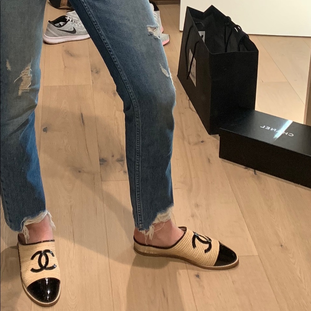 ****SOLD***** CHANEL Rattan Mule Slides